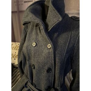 Torrid herringbone grey fleece peacoat belted Jacket/coat 1 1xl